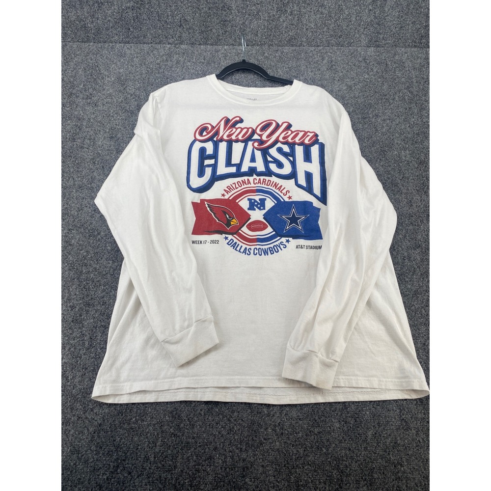 Dallas Cowboys Authentic New Year Clash 2022 LS T-Shirt Mens XL White Cardinals